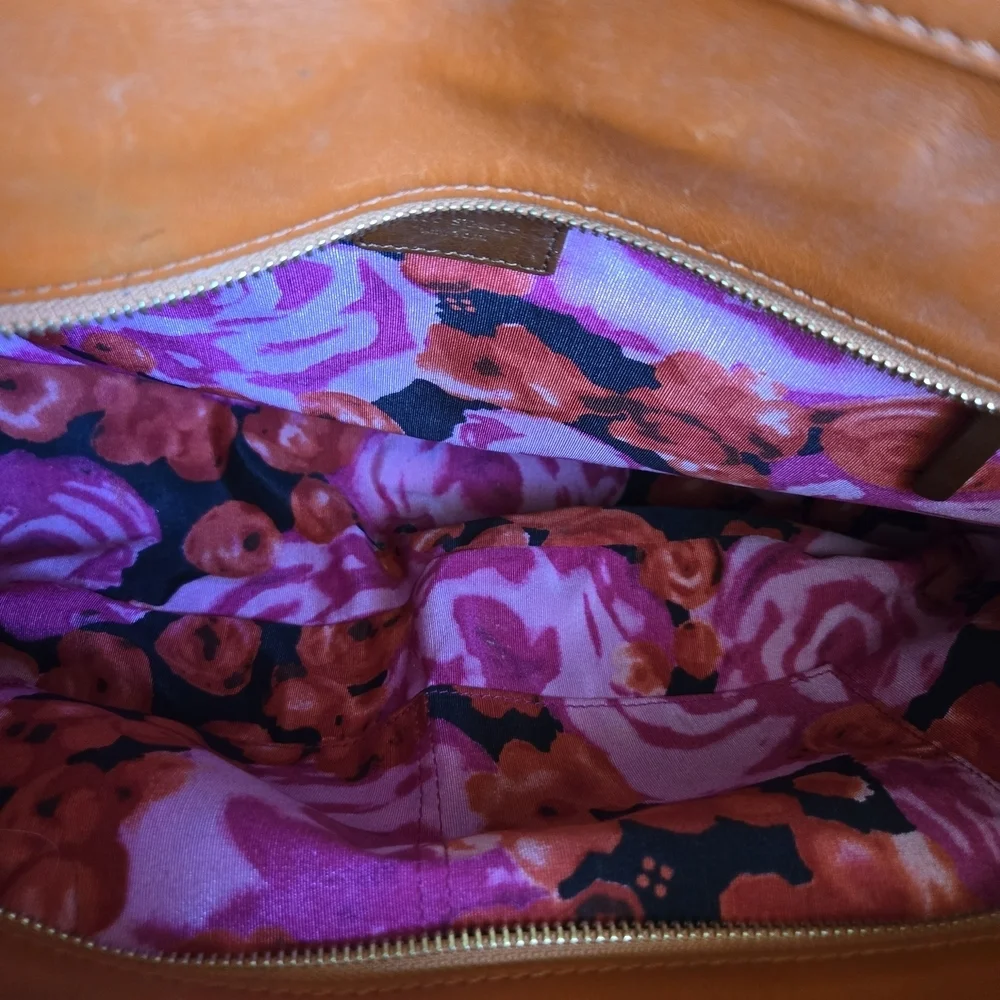 Kate Spade Red and Orange Leather Tote Bag